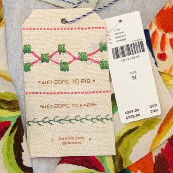 Medium- Farm Rio Anthropologie Womens Shirt Dress Med Linen Blend Floral Button - Picture 10 of 15